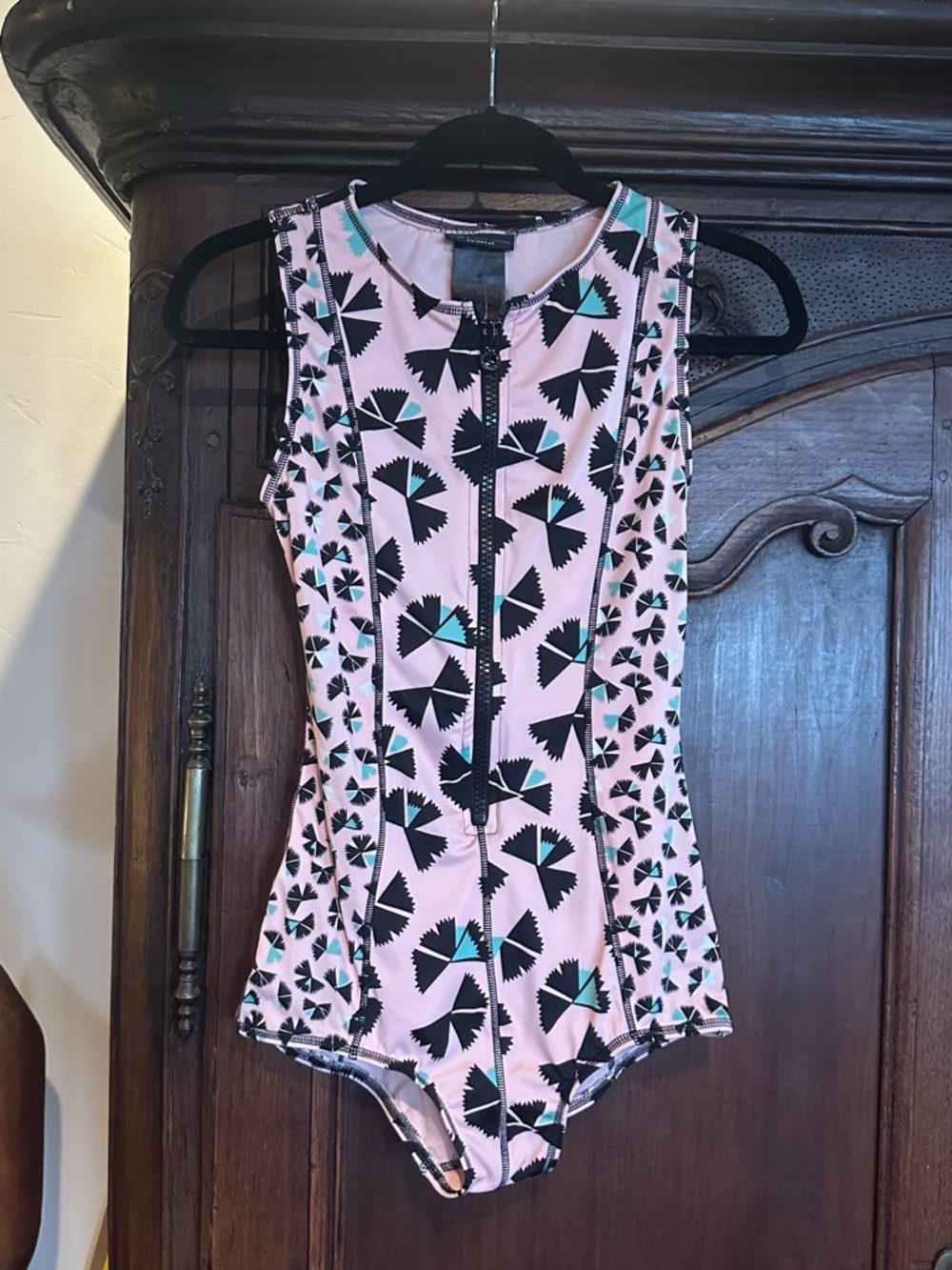 Marc by Marc Jacobs Pink & Black Graphic Swimwear One-Piece